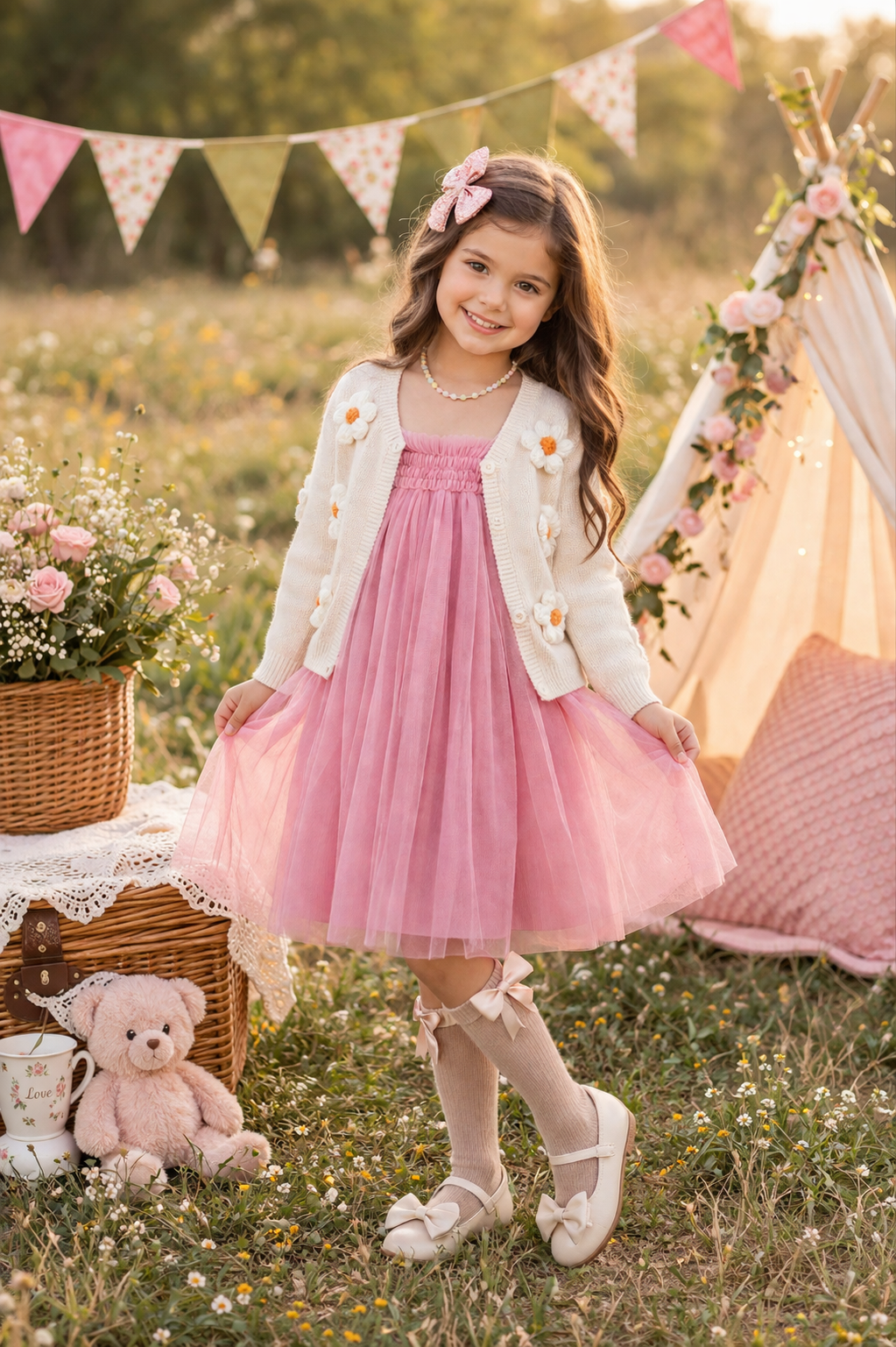 Champagne Floral Cardigan #1000221