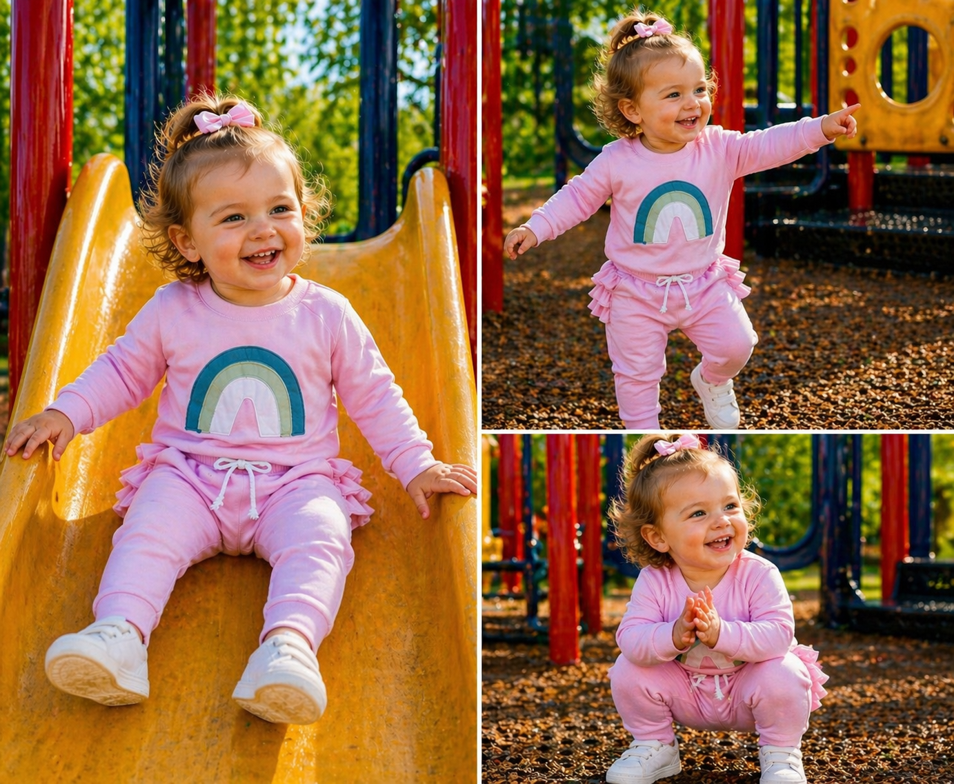 Lilac Rainbow Crewnek Sweatshirt and Pants #1001123