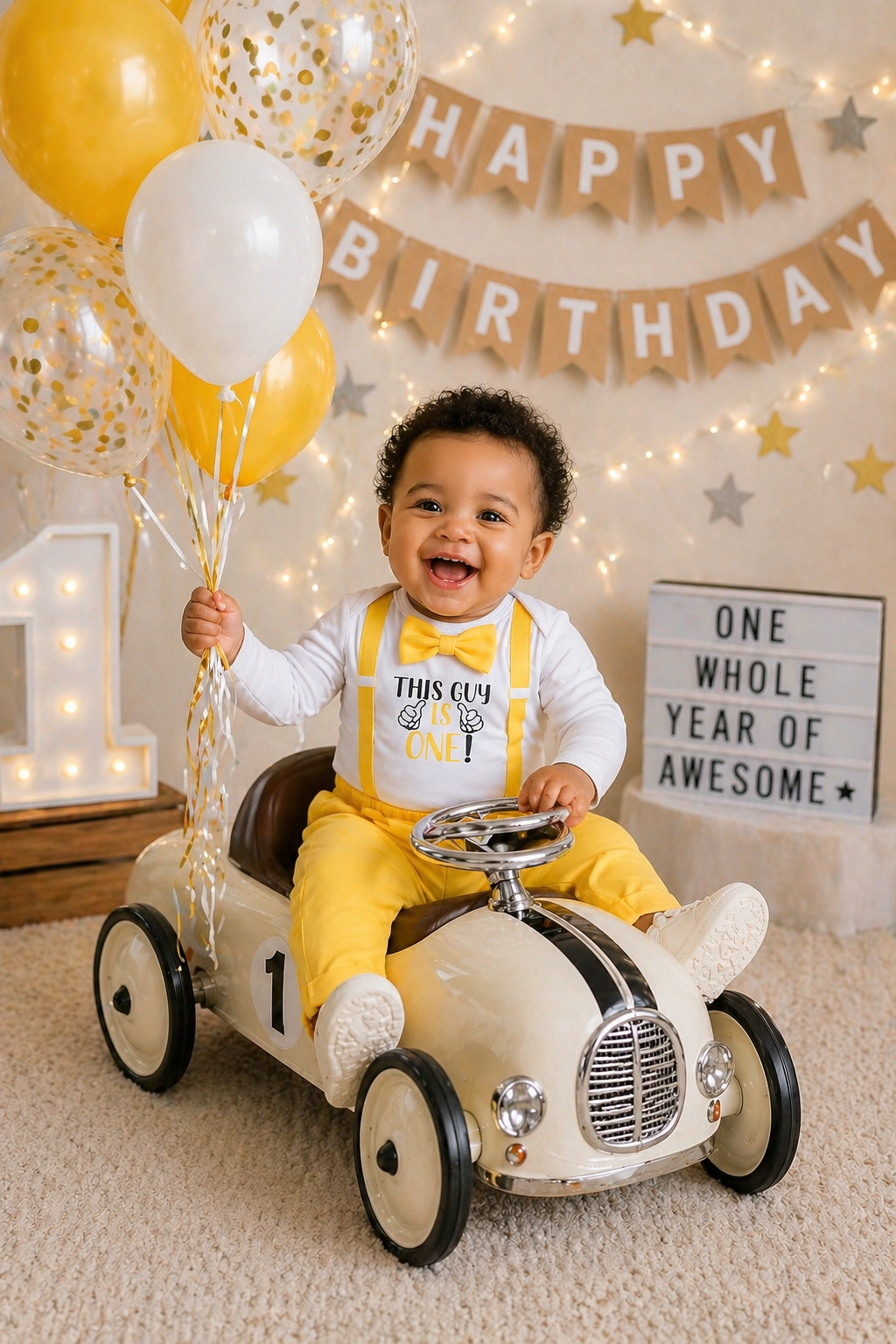 This Guy Is One Birthday Outfit Yellow #2000326