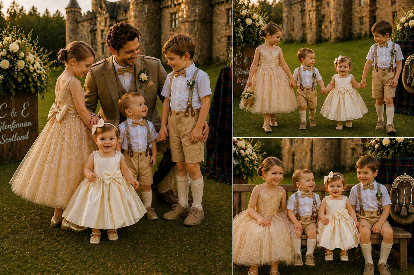 Cream Special Occasions Dress with Big Bow (Clip on) #1001149