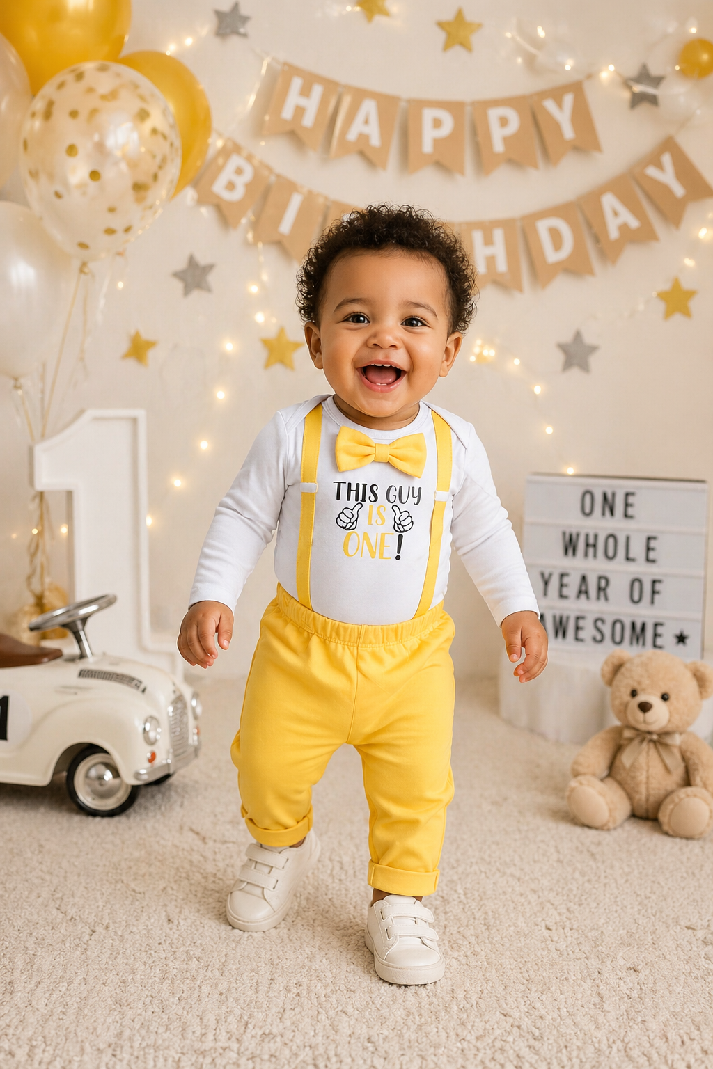 This Guy Is One Birthday Outfit Yellow #2000326