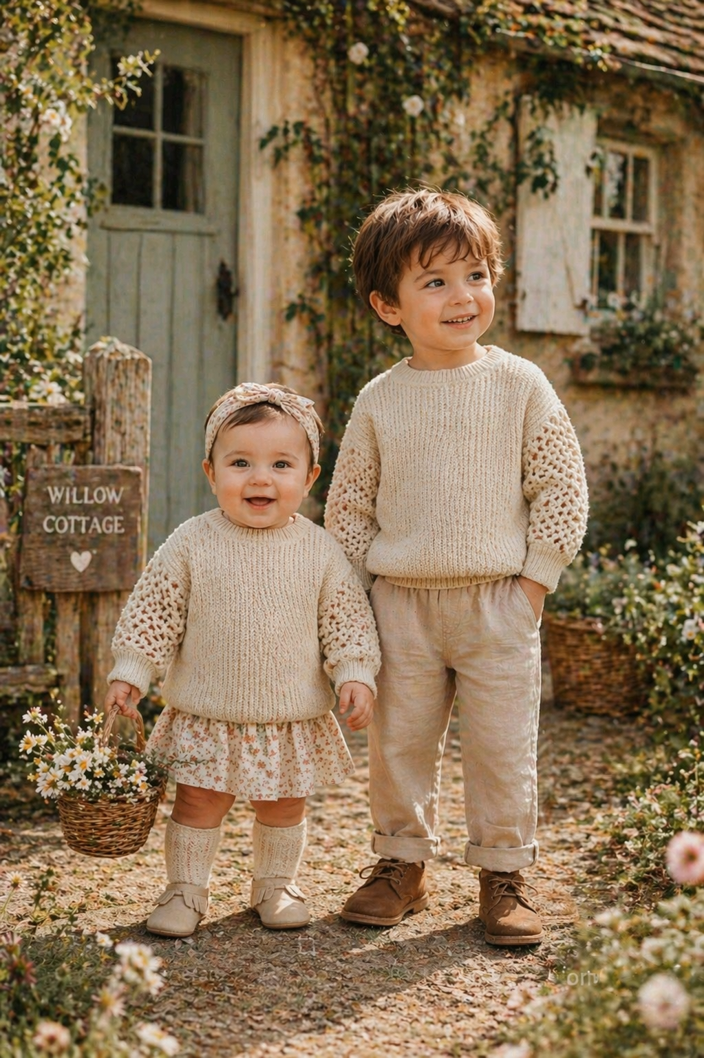 Beige Knitted Sweater Gender Neutral #1000239