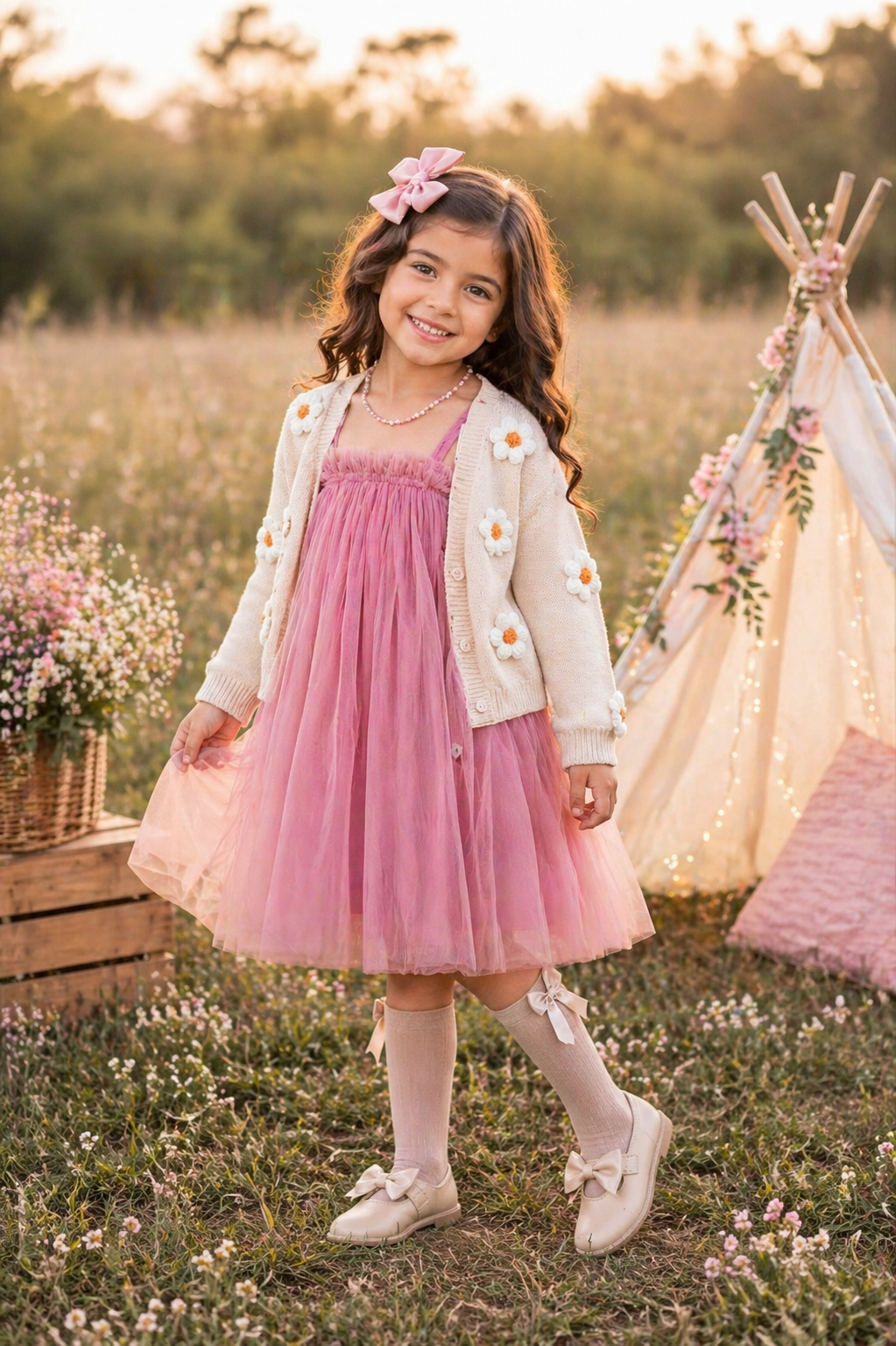 Champagne Floral Cardigan #1000221
