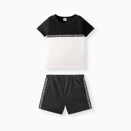 Black and White 2 piece Shorts &Shirt Set