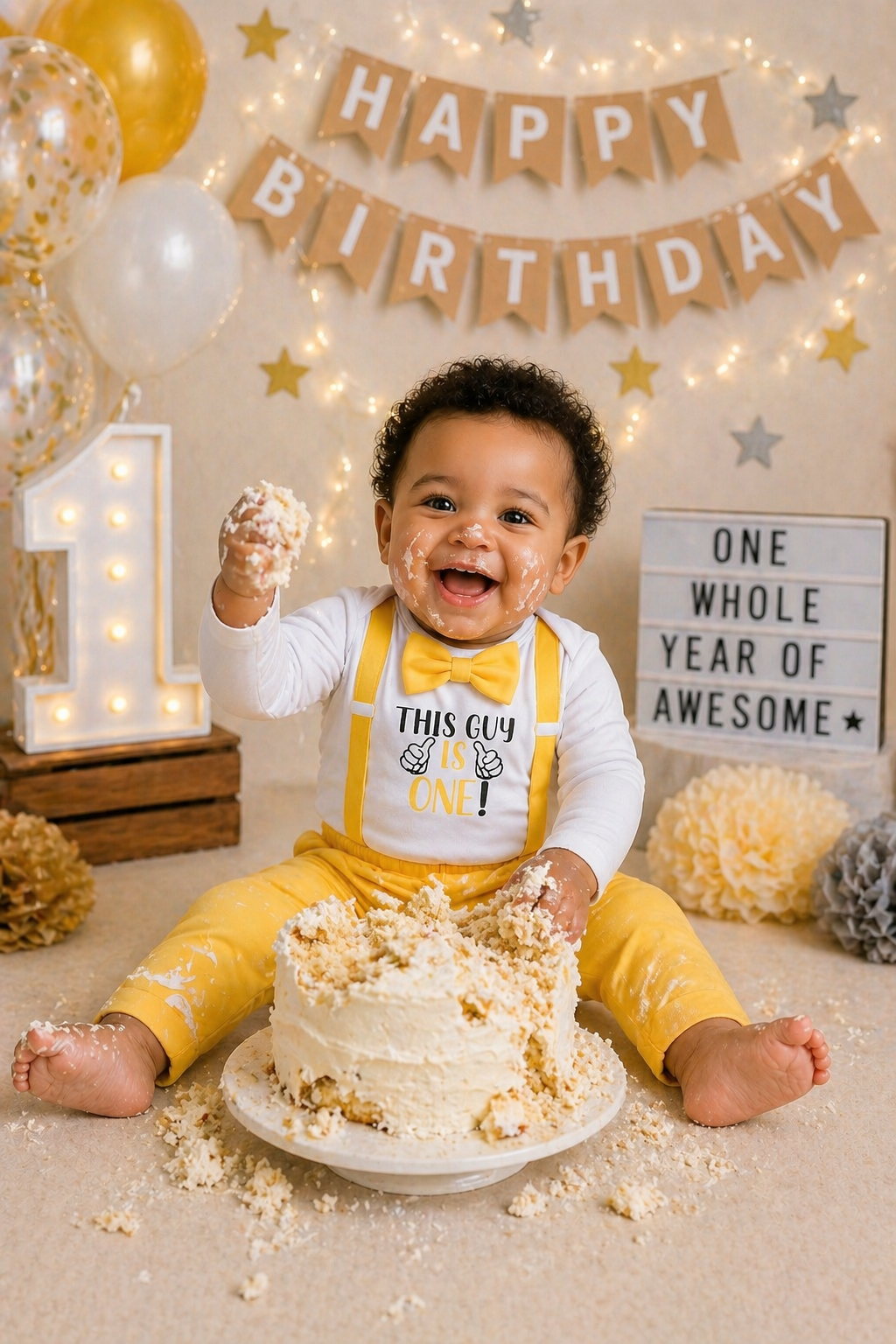 This Guy Is One Birthday Outfit Yellow #2000326