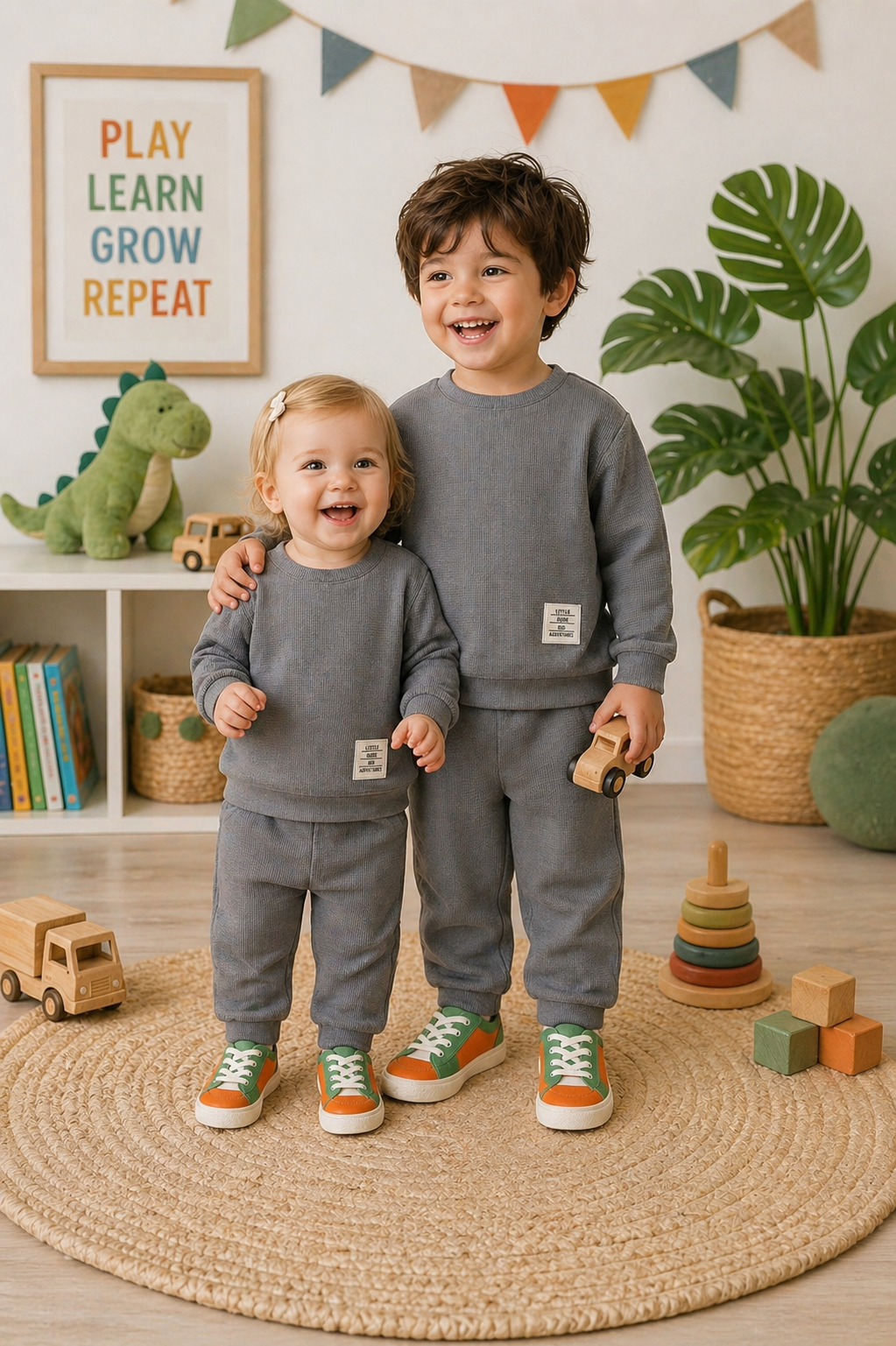 Gray Cotton, Gender Neutral Activewear #200077