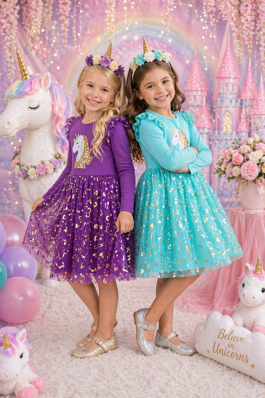 Purple Sequins Unicorn Dress #1002008