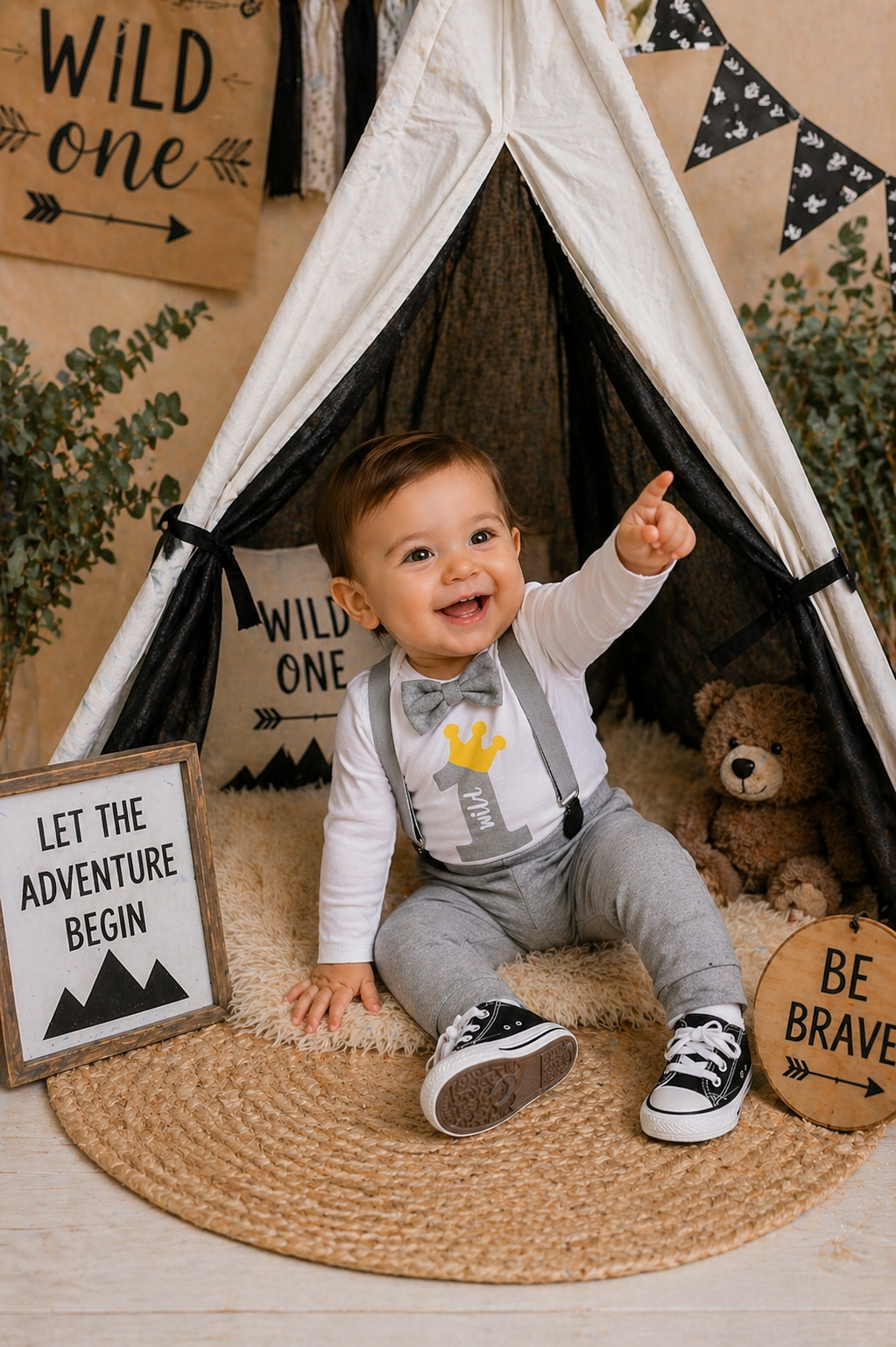 Wild One Birthday Outfit Gray #200014