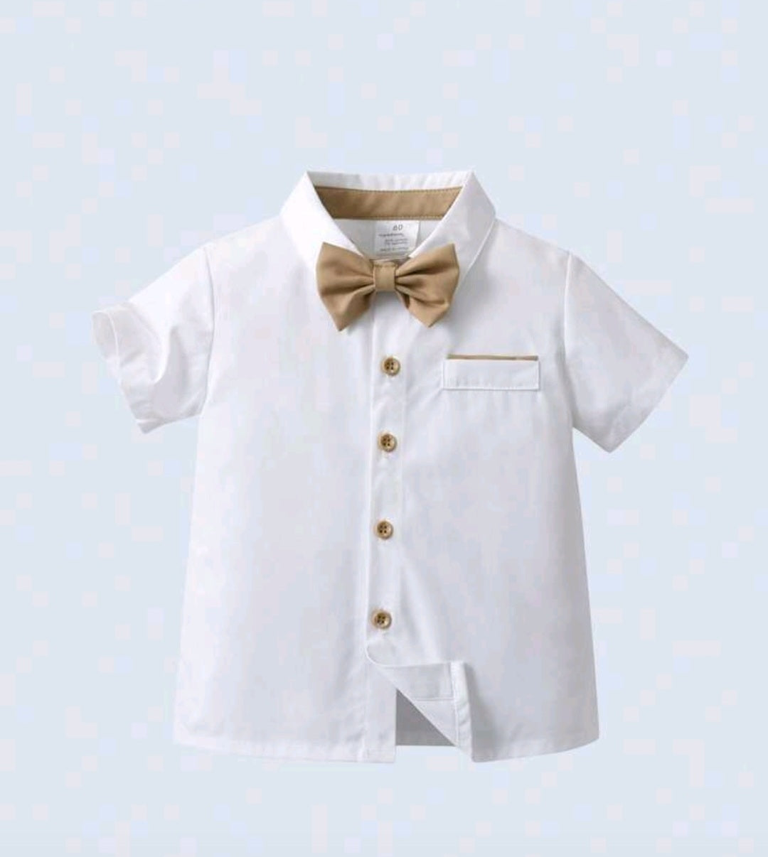 Gentleman Suit White Shirt, Chino Pants, Suspenders and Bowtie 2000105
