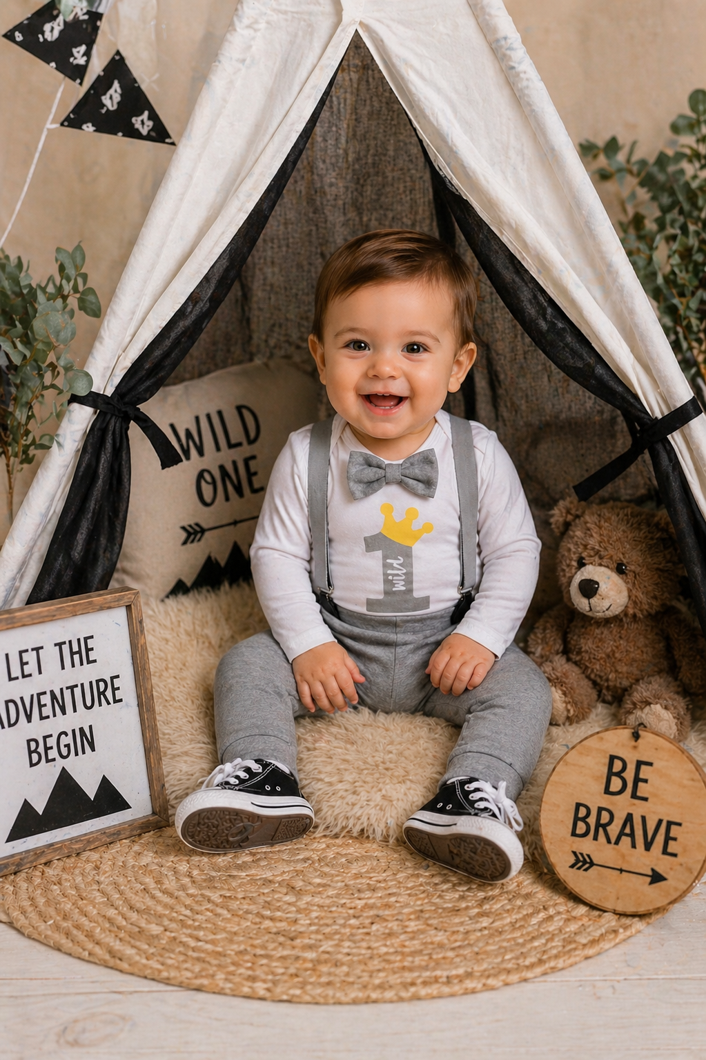 Wild One Birthday Outfit Gray #200014