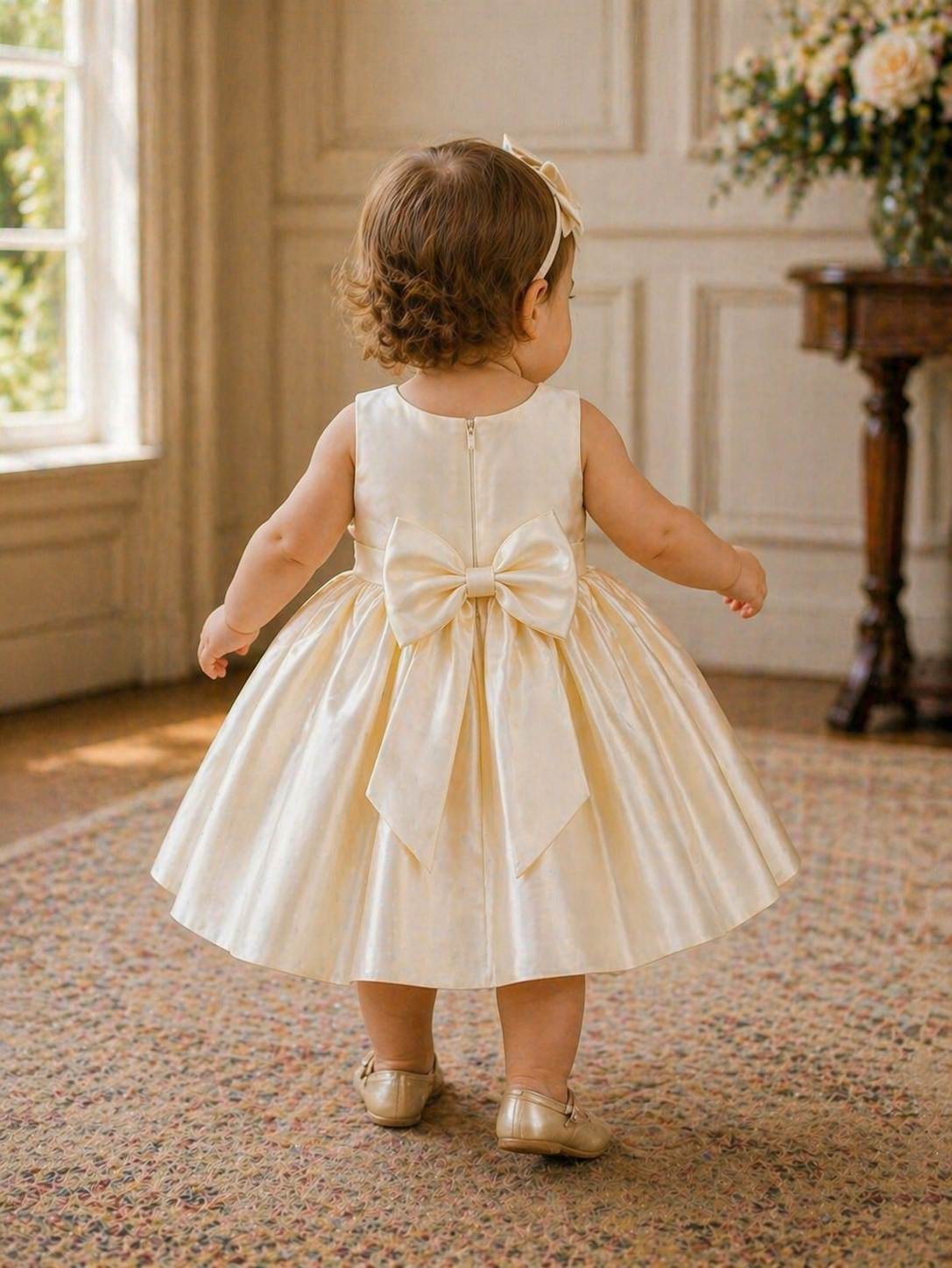 Cream Special Occasions Dress with Big Bow (Clip on) #1001149