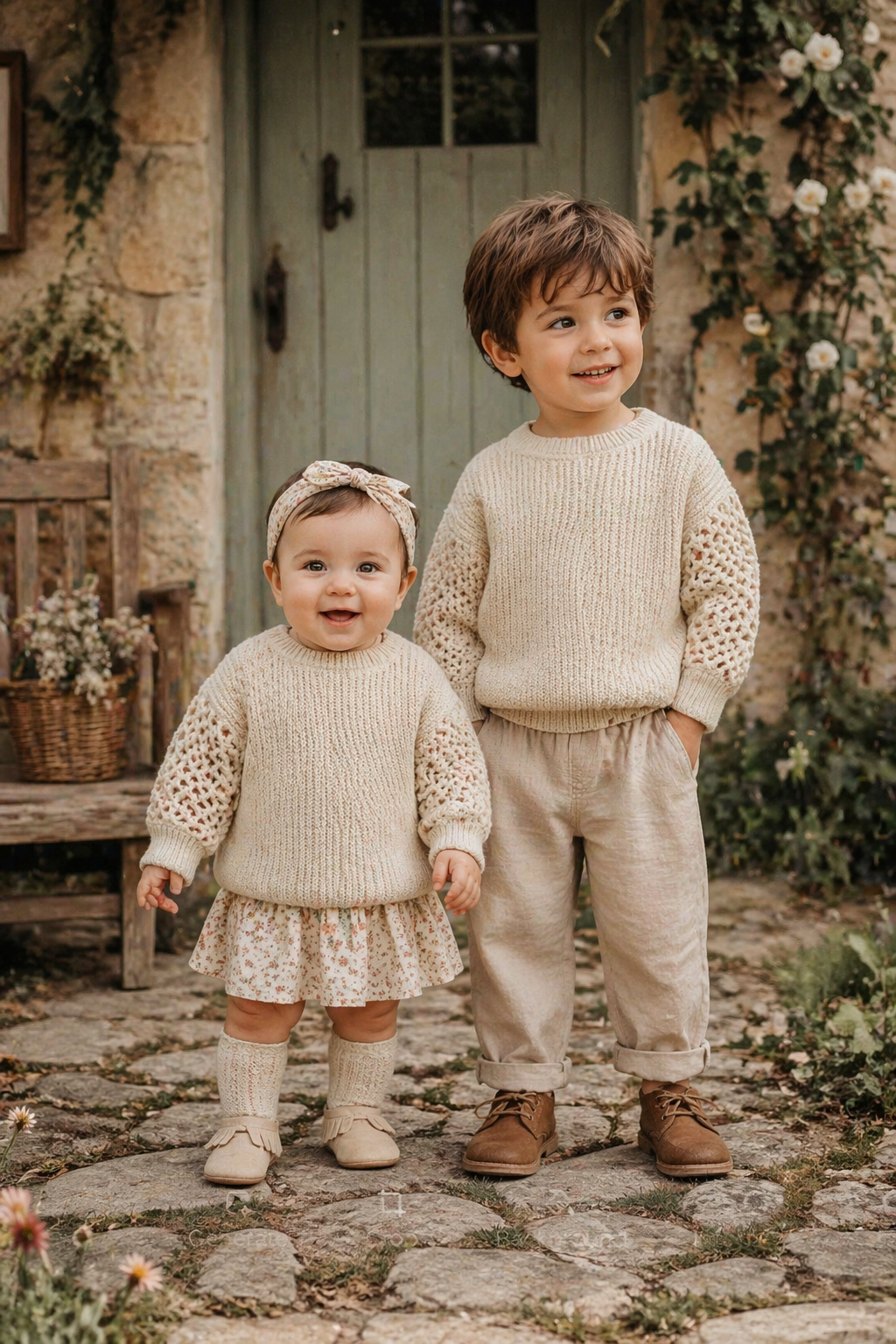 Beige Knitted Sweater Gender Neutral #1000239