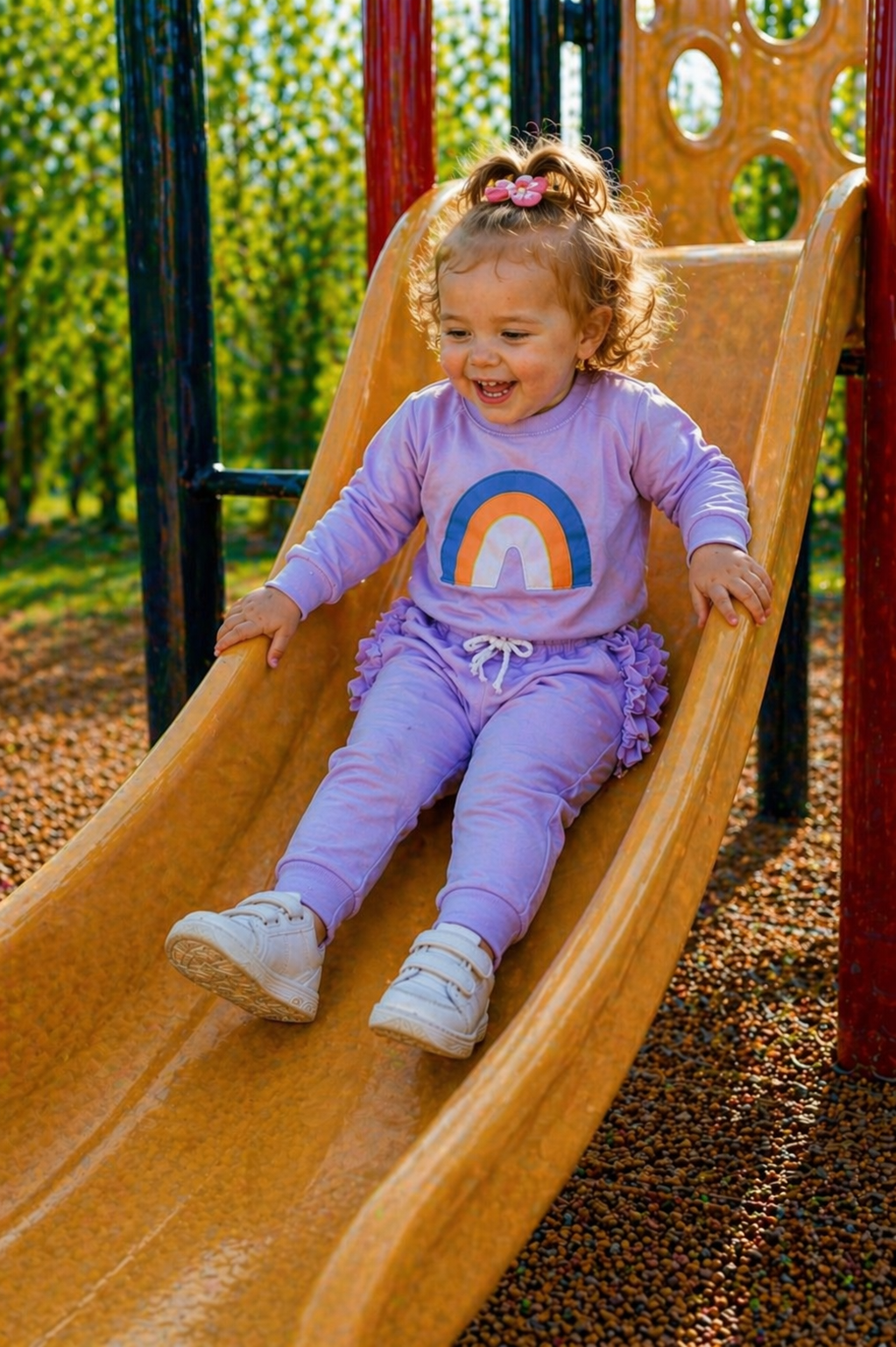 Lavender Rainbow Crewnek Sweatshirt and Pants #1001122