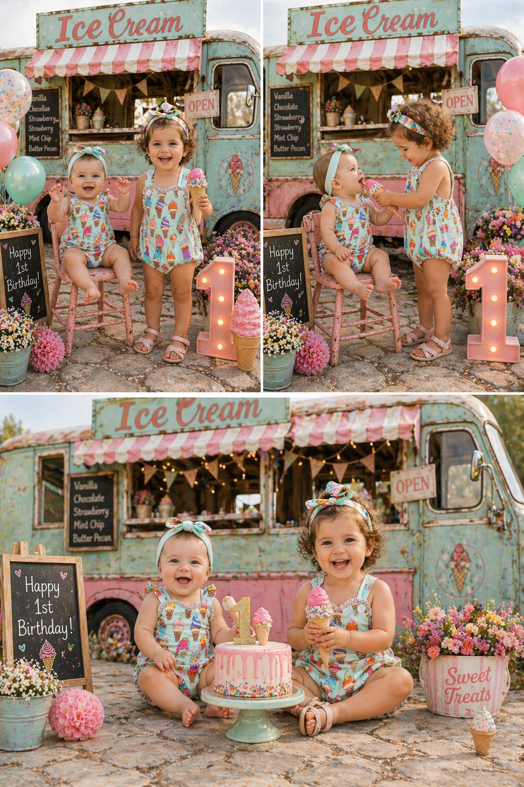 Ice-Cream Romper 1PSC (Also Available in Dress for Older Girls #1000196