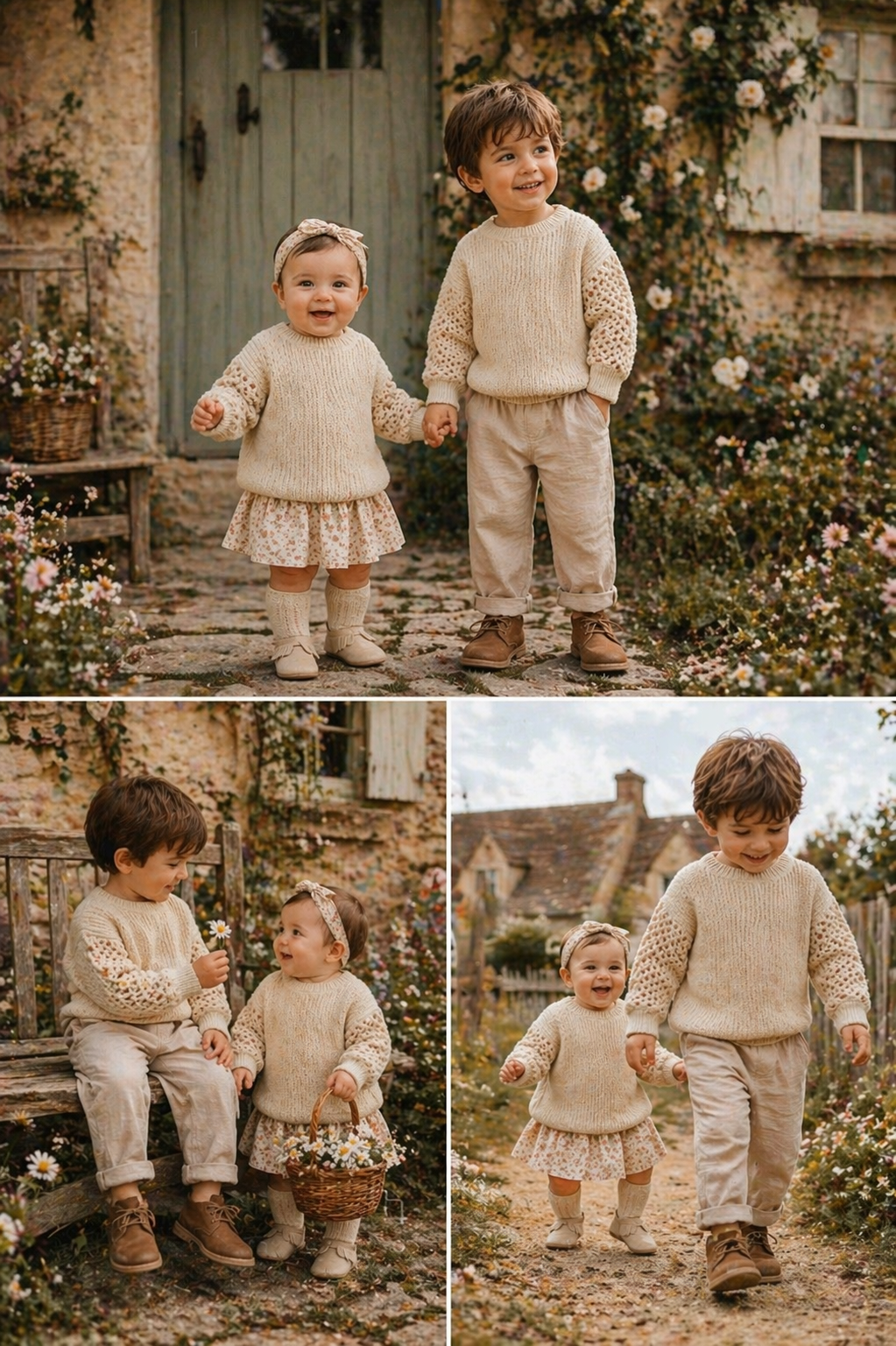 Beige Knitted Sweater Gender Neutral #1000239