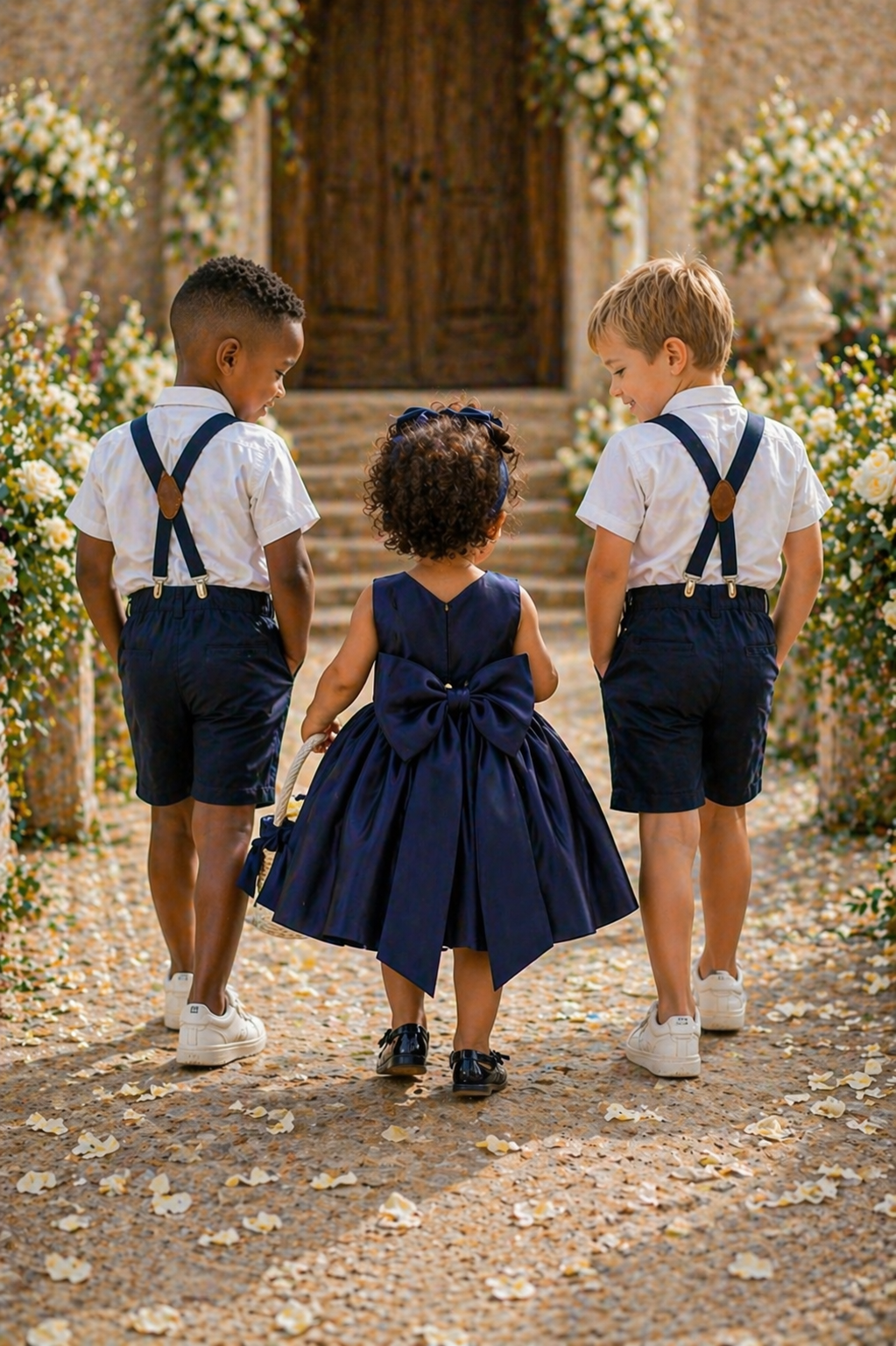 Navy Special Occasions Dress with Big Bow (Clip on) #1001146