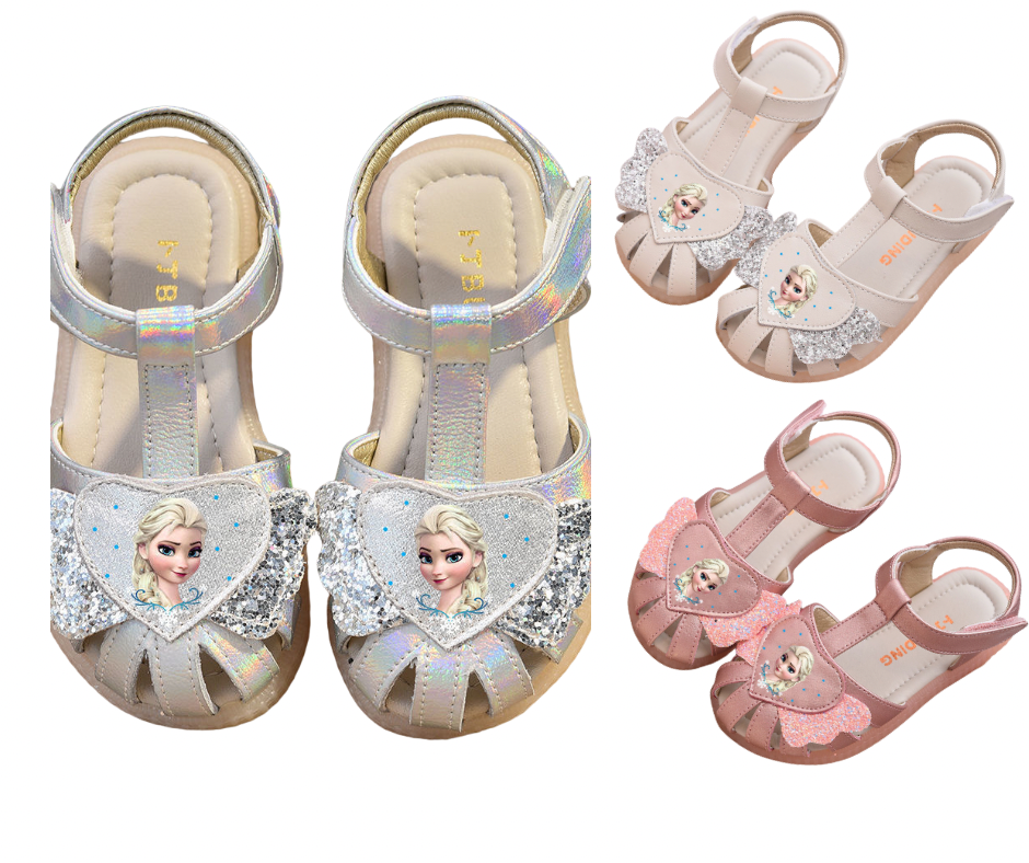 Girls Frozen Princess Glitter Sandals Sparkle Shoes