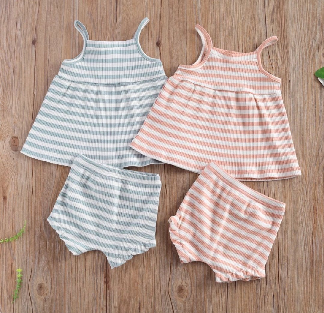 Pink Striped Strappy and Bloomer