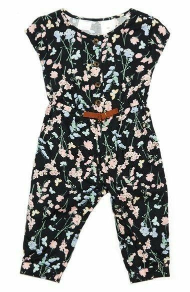 Floral Jumpsuit and Leather Belt